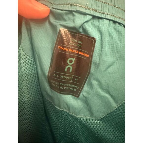 On Cloud Emerald Green Pull-On Elastic Waist Running Athletic Track Pants Medium - Picture 3 of 8